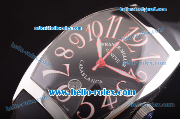Franck Muller Casablanca Swiss ETA 2824 Automatic Steel Case with Black Dial and Numeral Markers - 1:1 Original - Click Image to Close